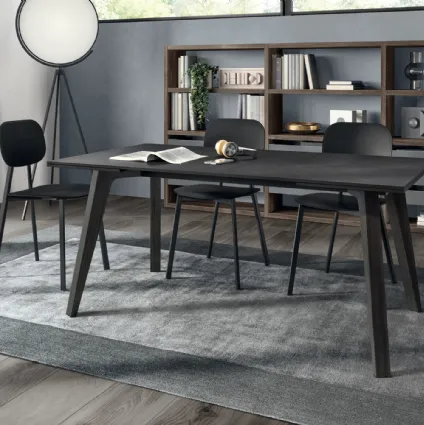 Living Motus modular bookcase in Grigio Vulcano lacquer by Scavolini