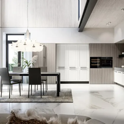 Classic corner kitchen Asolo 02 in lacquered and laminated finish by Arredo3.