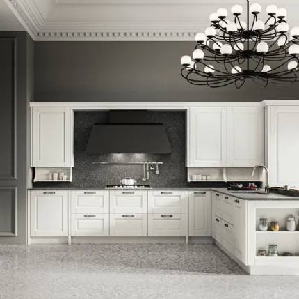 Classical kitchen with peninsula Asolo 04 by Arredo3