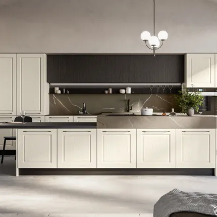 Classic Kitchen in White Ash with Asolo Island by Arredo3