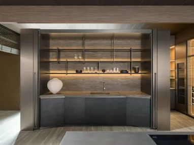 Tivalì 2|0 Design Kitchen By Yabu Pushelberg in Anthracite Lacquer by Molteni & C