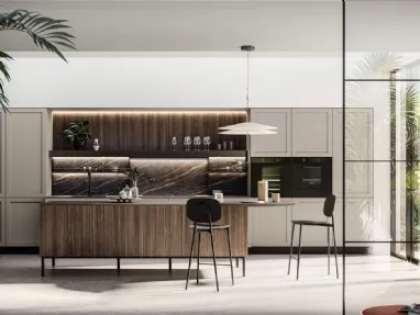 Modern Kitchen in Laminate and PET with Alma Island by Arredo3