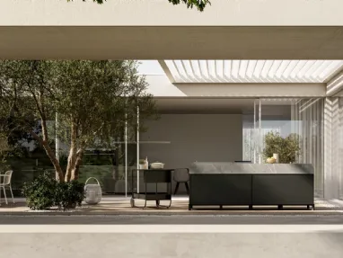 Modern outdoor aluminum kitchen Aura 01 by Arredo3.