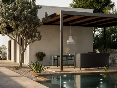Modern aluminum outdoor kitchen Aura 03 by Arredo3.