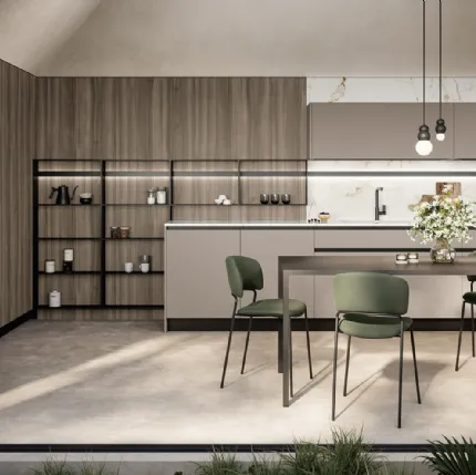 Cloe 04 Modern Corner Kitchen in Lacquered and Laminate by Arredo3