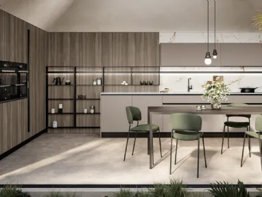 Modern corner kitchen Cloe 06 in lacquered and laminated finish by Arredo3.