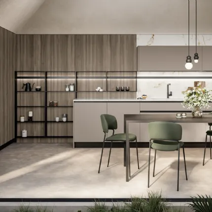 Modern corner kitchen Cloe 06 in lacquered and laminated finish by Arredo3.