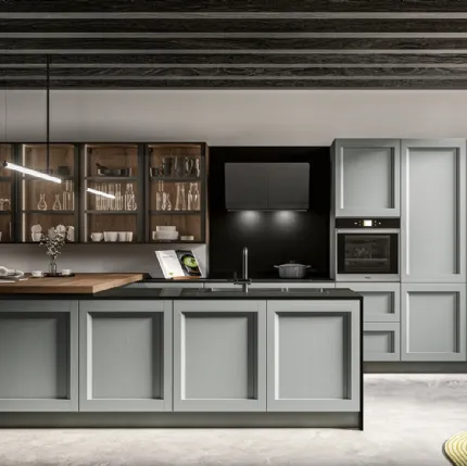 Modern Kitchen with Frida 02 Peninsula by Arredo3