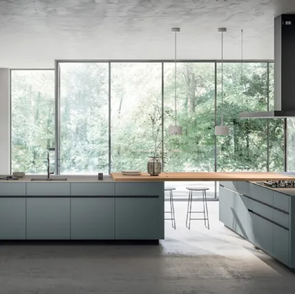 Modern kitchen with double Glass 2|0 01 island by Arredo3