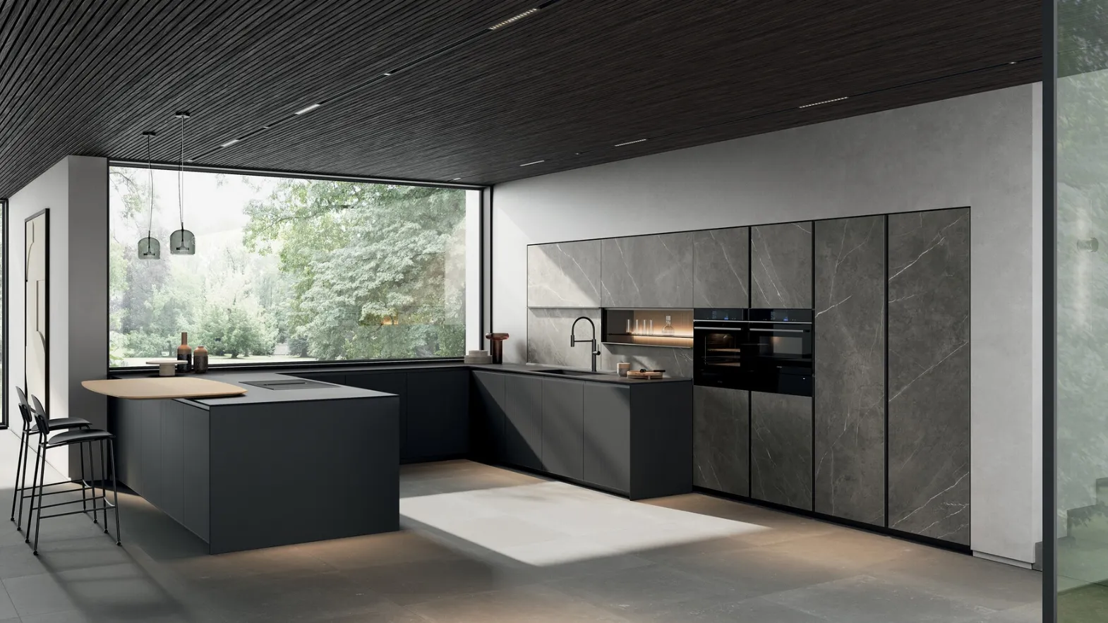 Modern kitchen with Glass 2|0 08 island by Arredo3.