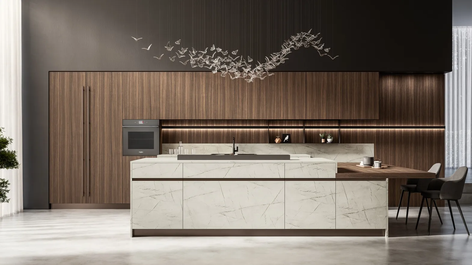 Modern Kitchen with HPL Island and Kalì Laminate by Arredo3