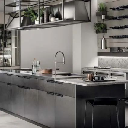 Stainless steel kitchen with island MIAbyCarloCraccodiScavolini