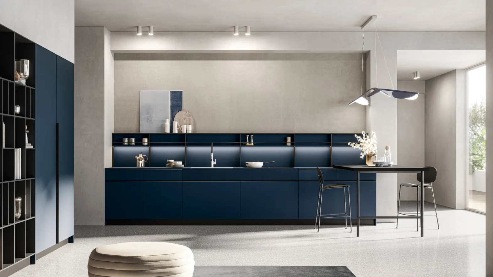 Linear modern kitchen Tratto_10 04 in HPL by Arredo3.