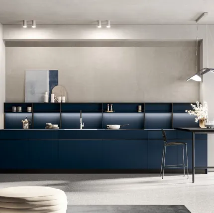 Linear modern kitchen Tratto_10 04 in HPL by Arredo3.