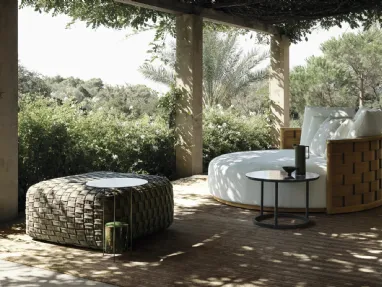 Hyde fabric pouf by Molteni & C