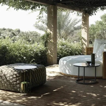 Hyde fabric pouf by Molteni & C