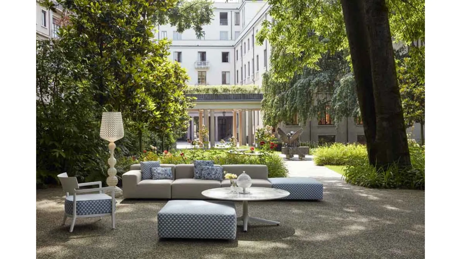 Kartell's Plastic Outdoor Sofa and Pouf.
