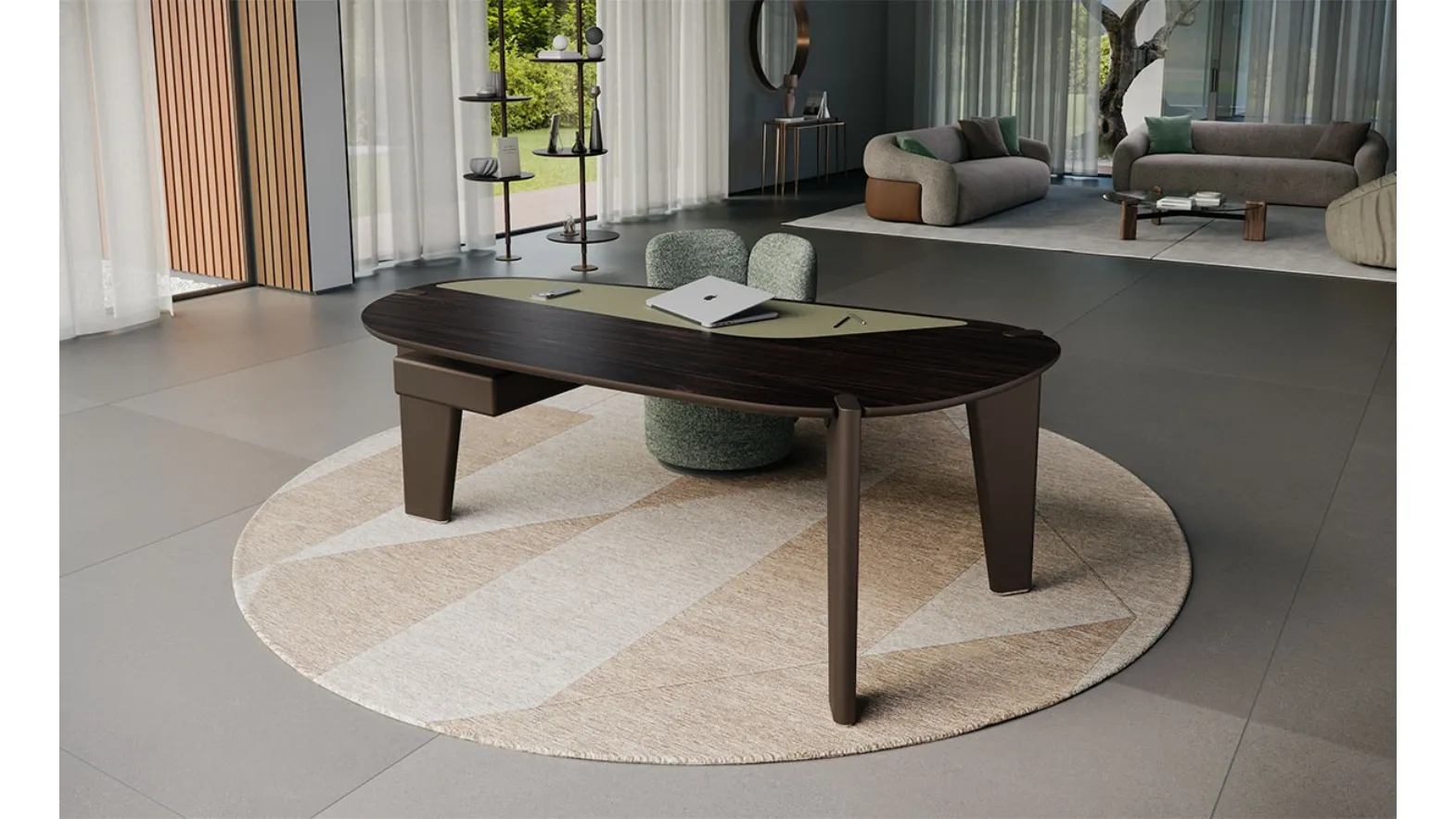 Boston executive design desk in wood by Cattelan Italia