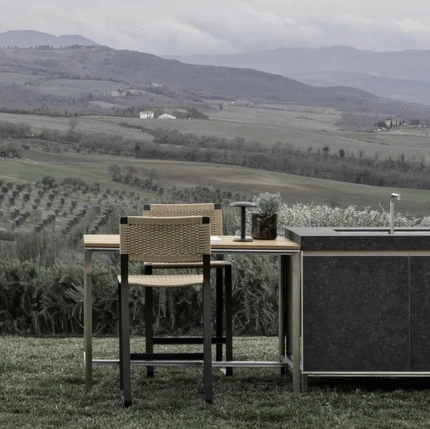 Green Point Stool in polypropylene rope by Molteni & C