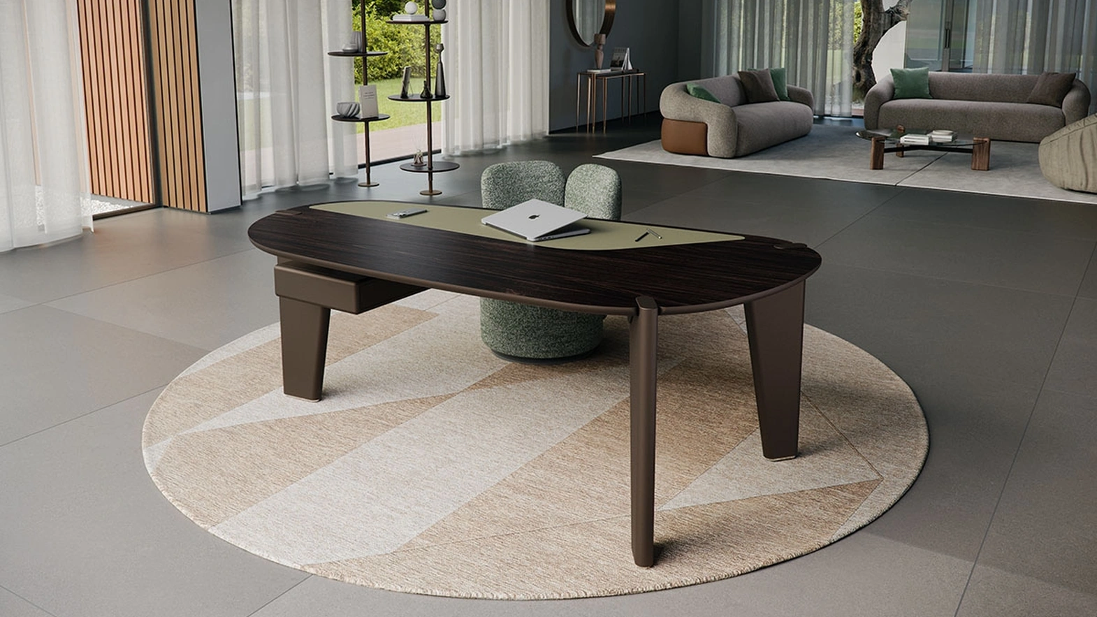 Boston executive design desk in wood by Cattelan Italia